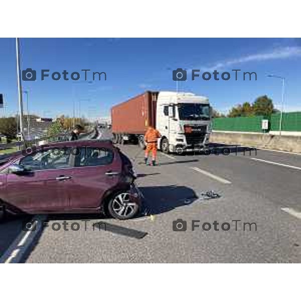 Tiziano Manzoni/LaPresse 27--10- 2024 Bergamo, Italia CronacaBergamo incidente in tengenziale svincolo orio al serio