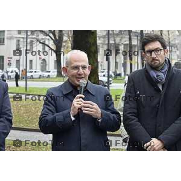 Tiziano Manzoni/LaPresse 29-10- 2025 Italia Cronaca Bergamo La più grande scultura del mondo in ricordo delle vittime di mafia li Don Giulio Della Vite
