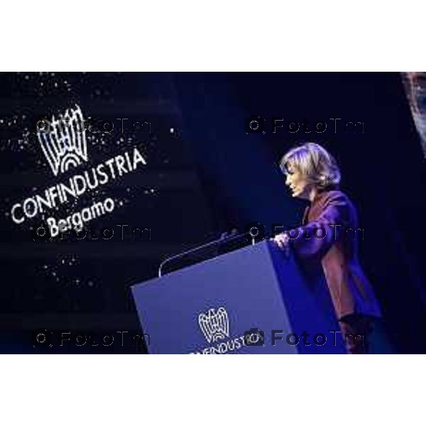 Tiziano Manzoni/LaPresse 3-11- 2025 Italia Cronaca Assemblea Confindustria Bergamo Arena ChorusLife 2025 chissà domani. Orizzonti e sfide per l\'impresa Futura Giovanna Ricuperati, Presidente Confindustria Bergamo