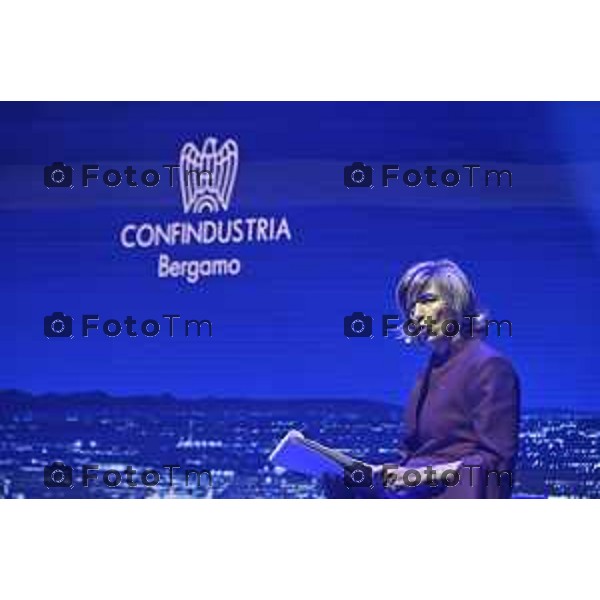 Tiziano Manzoni/LaPresse 3-11- 2025 Italia Cronaca Assemblea Confindustria Bergamo Arena ChorusLife 2025 chissà domani. Orizzonti e sfide per l\'impresa Futura Giovanna Ricuperati, Presidente Confindustria Bergamo