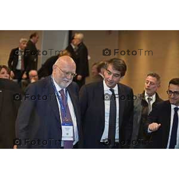 Tiziano Manzoni/LaPresse 8-11- 2025 Italia Cronaca Bergamo Antonio Gozzi, Presidente di Federacciai con il Vicepresidente Esecutivo Commissione Europea, per la Coesione e le Riforme, Raffaele Fitto.