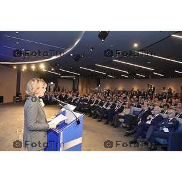 Tiziano Manzoni/LaPresse 8-11- 2025 Italia Cronaca Bergamo Antonio Gozzi, Presidente di Federacciai, aprendo i lavori dell’Assemblea Pubblica 2025 dell’Associazione, che si è svolta oggi a Bergamo alla presenza del Vicepresidente Esecutivo Commissione Europea, per la Coesione e le Riforme, Raffaele Fitto, il Vicepresidente Esecutivo Commissione Europea, per la Prosperità e la Strategia Industriale, Stéphane Séjourné, e il Presidente di Confindustria, Emanuele Orsini.