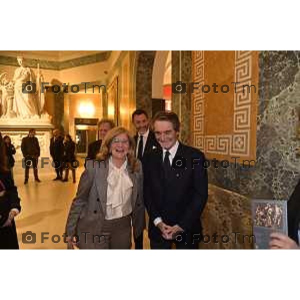 Tiziano Manzoni/LaPresse 11-11- 2025 Italia Cronaca Bergamo Il presidente Regione Attilio Fontana visita l\'accademia Carrara