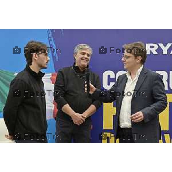 Tiziano Manzoni/LaPresse 18-11- 2025 Italia Cronaca Bergamo Azzano San Paolo Ryanair centro formazione Aircraft Engineering Academy due corsisti calabresi appena formati e di rientro a Vibo Valenzia Calabria