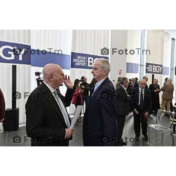 Tiziano Manzoni/LaPresse 25-11- 2025 Italia Cronaca aeroporto Orio Al Serio Nuovo Terminal Eugenio Sorrentino con Pierluigi Di Palma,