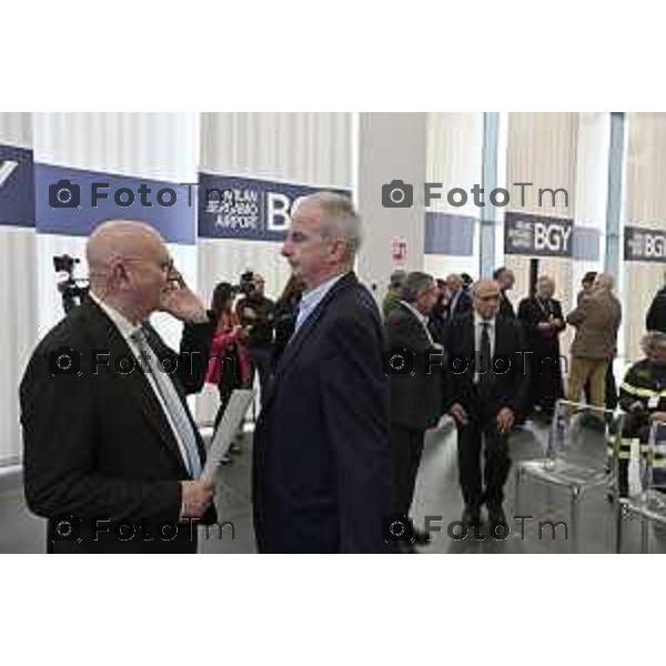Tiziano Manzoni/LaPresse 25-11- 2025 Italia Cronaca aeroporto Orio Al Serio Nuovo Terminal Eugenio Sorrentino con Pierluigi Di Palma,