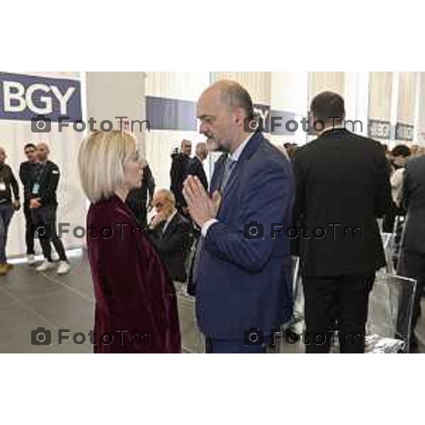 Tiziano Manzoni/LaPresse 25-11- 2025 Italia Cronaca aeroporto Orio Al Serio Nuovo Terminal Claudia Terzi e Rettore Universita Sergio Cavalieri