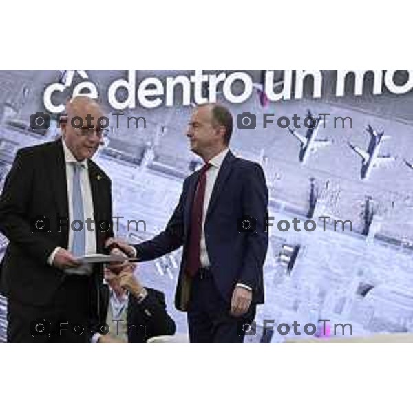 Tiziano Manzoni/LaPresse 25-11- 2025 Italia Cronaca aeroporto Orio Al Serio Nuovo Terminal Eugenio Sorrentino con Pierluigi Di Palma,