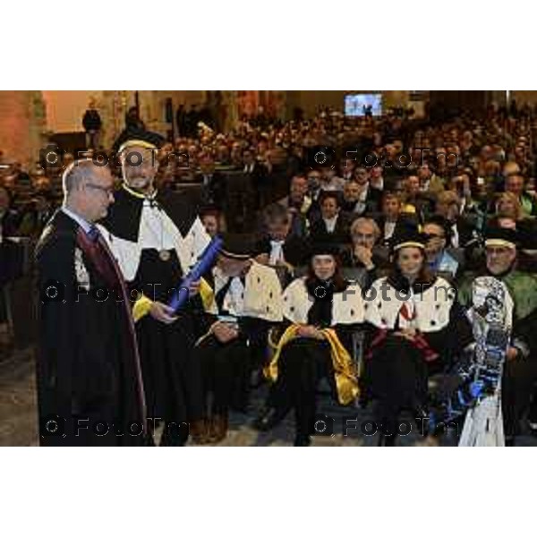 Tiziano Manzoni/LaPresse 26-11- 2025 Italia Cronaca BergamoBergamo UniBg Anno Accademico 2025-26 sotto il segno di rivoluzione digitale e intelligenza artificialeSergio Cavalieri, Rettore prof. Oliver Riedel dell’Università di Stoccarda