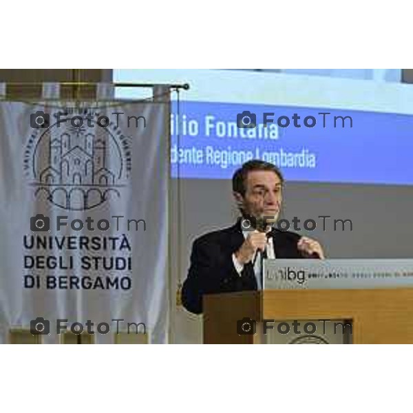 Tiziano Manzoni/LaPresse 26-11- 2025 Italia Cronaca BergamoBergamo UniBg Anno Accademico 2025-26 sotto il segno di rivoluzione digitale e intelligenza artificialeSergio Cavalieri, Rettore prof. Oliver Riedel dell’Università di Stoccarda