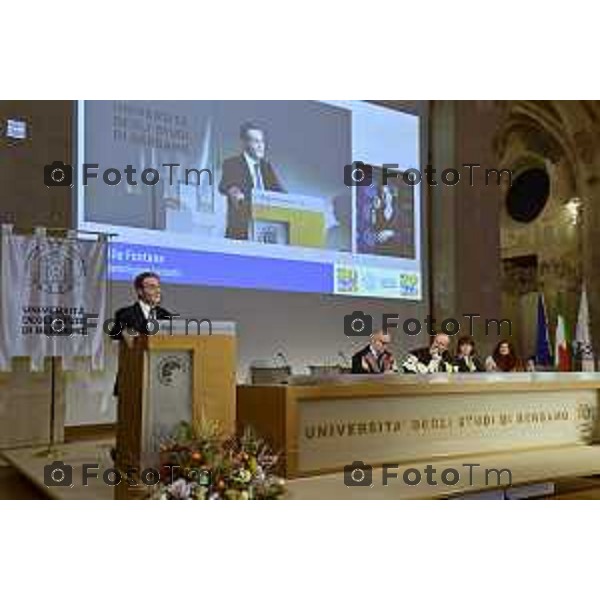 Tiziano Manzoni/LaPresse 26-11- 2025 Italia Cronaca BergamoBergamo UniBg Anno Accademico 2025-26 sotto il segno di rivoluzione digitale e intelligenza artificialeSergio Cavalieri, Rettore prof. Oliver Riedel dell’Università di Stoccarda