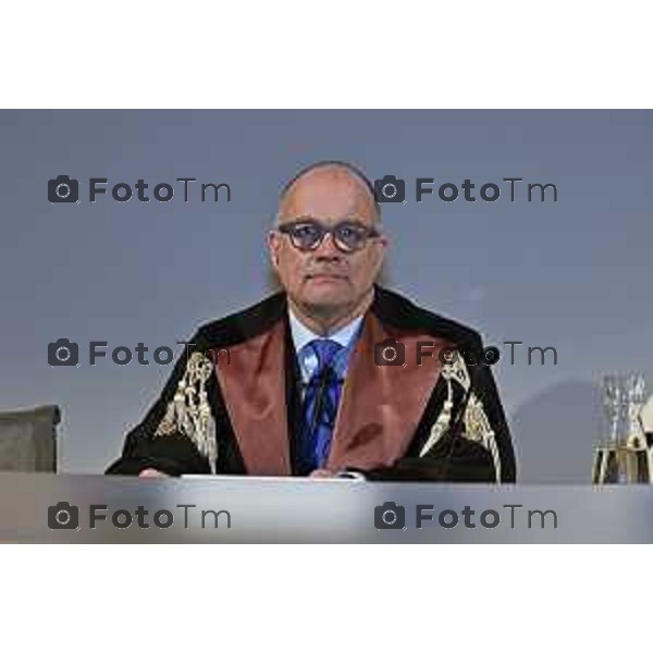 Tiziano Manzoni/LaPresse 26-11- 2025 Italia Cronaca BergamoBergamo UniBg Anno Accademico 2025-26 sotto il segno di rivoluzione digitale e intelligenza artificialeSergio Cavalieri, Rettore prof. Oliver Riedel dell’Università di Stoccarda