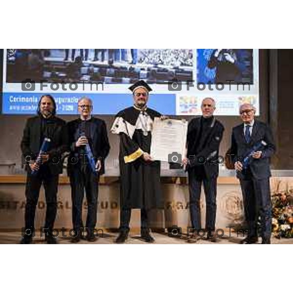 Tiziano Manzoni/LaPresse 26-11- 2025 Italia Cronaca BergamoBergamo UniBg Anno Accademico 2025-26 sotto il segno di rivoluzione digitale e intelligenza artificialeSergio Cavalieri, Rettore prof. Oliver Riedel dell’Università di Stoccarda