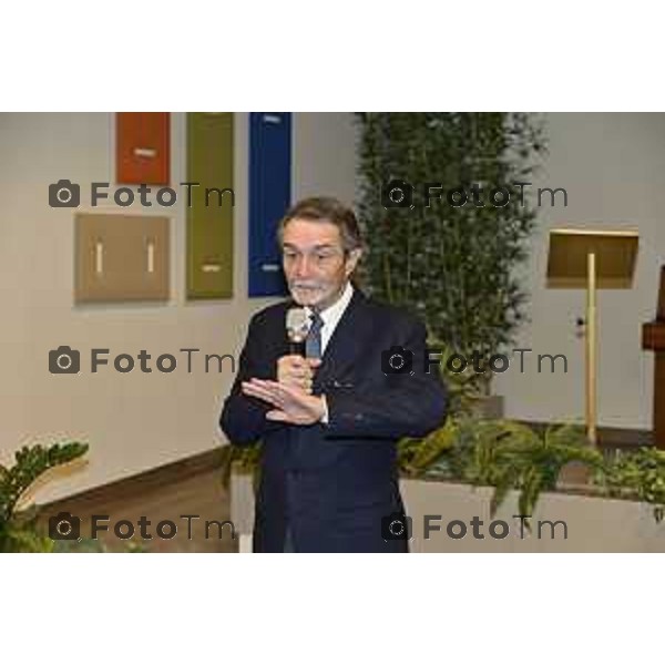 Tiziano Manzoni/LaPresse 26-11- 2025 Italia Cronaca Bergamo Bergamo uditorium Fausto Begnis Fondazione Carisma Attilio Fontana Miro Radici - Presidente Fondazione Carisma