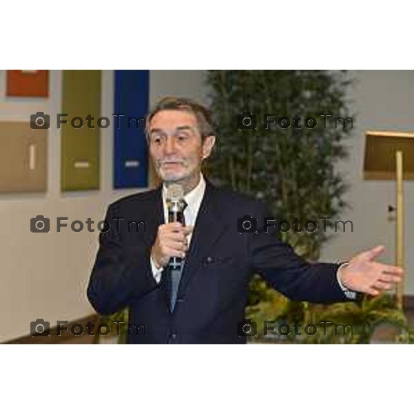 Tiziano Manzoni/LaPresse 26-11- 2025 Italia Cronaca Bergamo Bergamo uditorium Fausto Begnis Fondazione Carisma Attilio Fontana Miro Radici - Presidente Fondazione Carisma