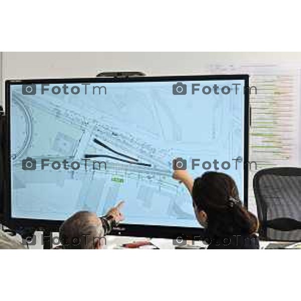 Tiziano Manzoni/LaPresse 3-12- 2025 Italia Cronaca Bergamo Linea T2 Bergamo – Villa d’Almè. Presentazione dei lavori per la connessione tra le due linee tramviarie e delle modifiche al servizio della Linea T1 Bergamo – Albino.