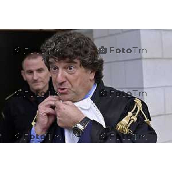 Tiziano Manoni/LaPresse 05-12- 2025 Italia Cronaca Bergamo Nomina ufficiale in corte d\'assise a Bergamo del nuovo presidente del Tribunale di Bergamo Vito di Vita con il procutaore Romanellii