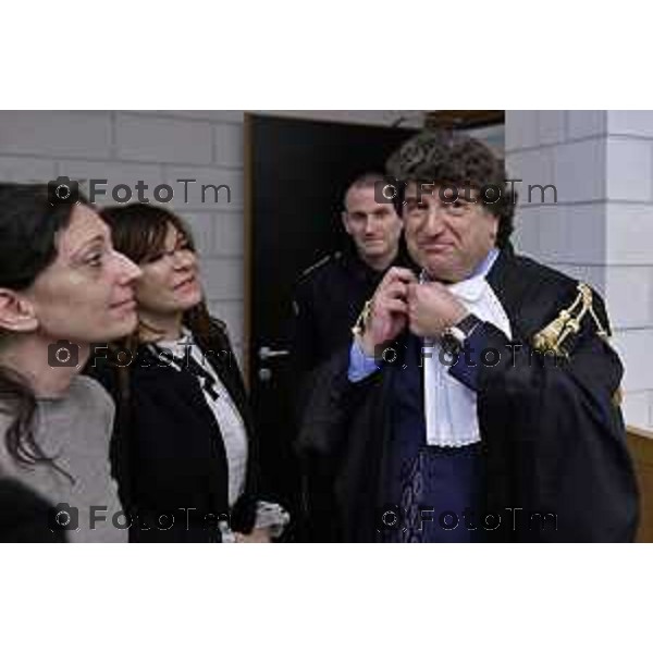 Tiziano Manoni/LaPresse 05-12- 2025 Italia Cronaca Bergamo Nomina ufficiale in corte d\'assise a Bergamo del nuovo presidente del Tribunale di Bergamo Vito di Vita con il procutaore Romanellii