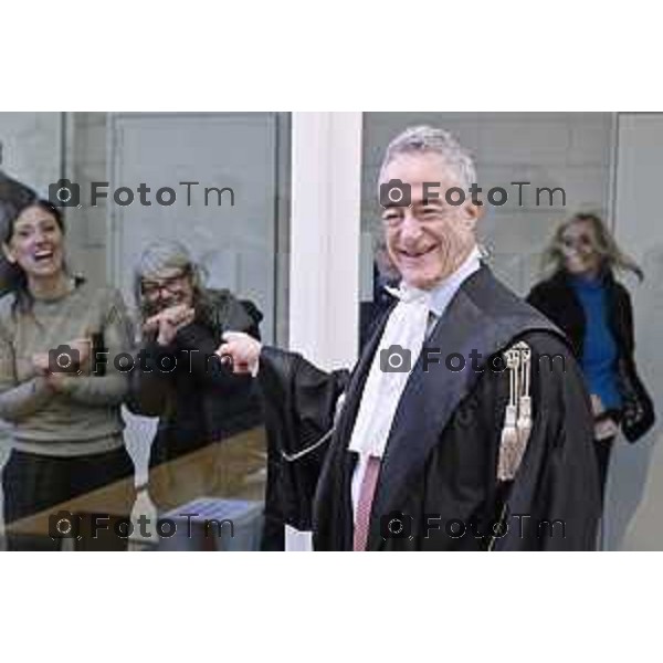 Tiziano Manoni/LaPresse 05-12- 2025 Italia Cronaca Bergamo Nomina ufficiale in corte d\'assise a Bergamo del nuovo presidente del Tribunale di Bergamo Vito di Vita con il procutaore Romanellii