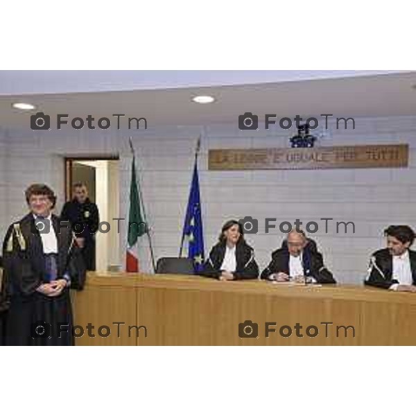 Tiziano Manoni/LaPresse 05-12- 2025 Italia Cronaca Bergamo Nomina ufficiale in corte d\'assise a Bergamo del nuovo presidente del Tribunale di Bergamo Vito di Vita con il procutaore Romanellii