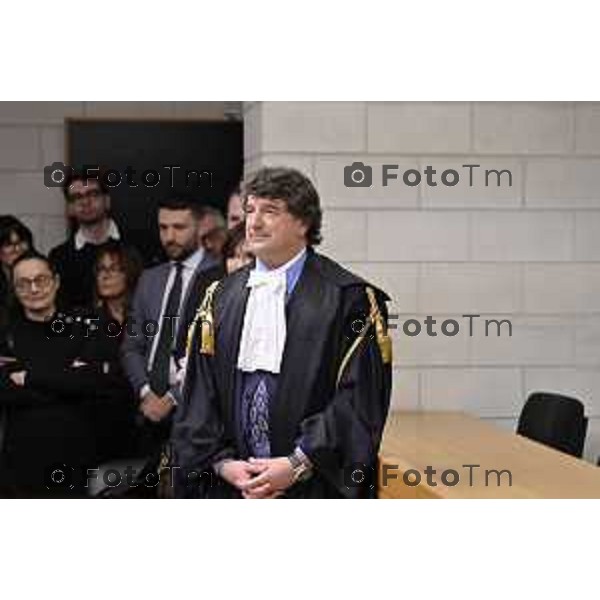 Tiziano Manoni/LaPresse 05-12- 2025 Italia Cronaca Bergamo Nomina ufficiale in corte d\'assise a Bergamo del nuovo presidente del Tribunale di Bergamo Vito di Vita con il procutaore Romanellii