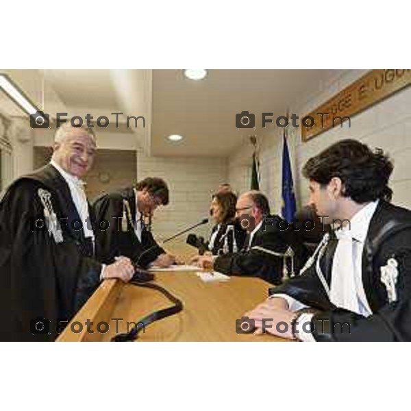 Tiziano Manoni/LaPresse 05-12- 2025 Italia Cronaca Bergamo Nomina ufficiale in corte d\'assise a Bergamo del nuovo presidente del Tribunale di Bergamo Vito di Vita con il procutaore Romanellii