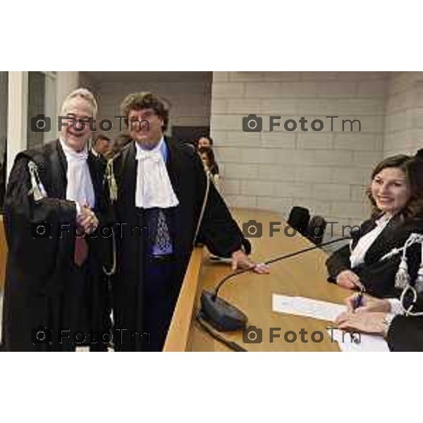 Tiziano Manoni/LaPresse 05-12- 2025 Italia Cronaca Bergamo Nomina ufficiale in corte d\'assise a Bergamo del nuovo presidente del Tribunale di Bergamo Vito di Vita con il procutaore Romanellii