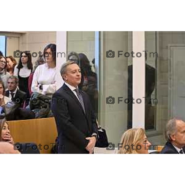 Tiziano Manoni/LaPresse 05-12- 2025 Italia Cronaca Bergamo Nomina ufficiale in corte d\'assise a Bergamo del nuovo presidente del Tribunale di Bergamo Vito di Vita con il procutaore Romanellii