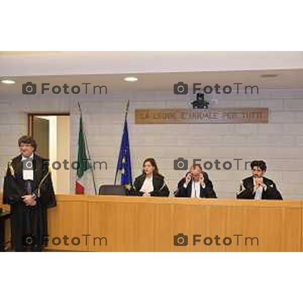 Tiziano Manoni/LaPresse 05-12- 2025 Italia Cronaca Bergamo Nomina ufficiale in corte d\'assise a Bergamo del nuovo presidente del Tribunale di Bergamo Vito di Vita con il procutaore Romanellii