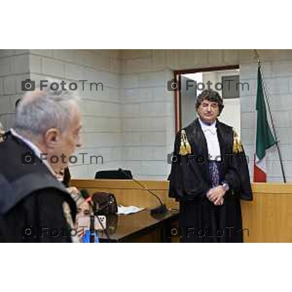 Tiziano Manoni/LaPresse 05-12- 2025 Italia Cronaca Bergamo Nomina ufficiale in corte d\'assise a Bergamo del nuovo presidente del Tribunale di Bergamo Vito di Vita con il procutaore Romanellii