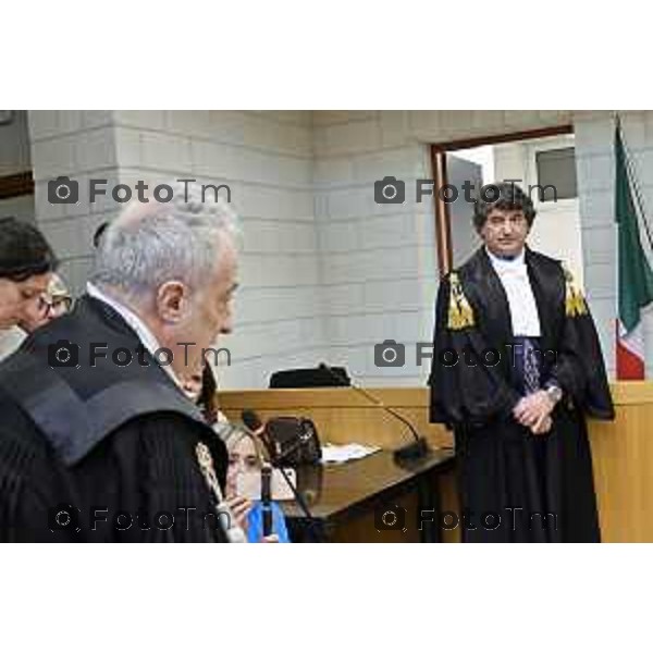 Tiziano Manoni/LaPresse 05-12- 2025 Italia Cronaca Bergamo Nomina ufficiale in corte d\'assise a Bergamo del nuovo presidente del Tribunale di Bergamo Vito di Vita con il procutaore Romanellii