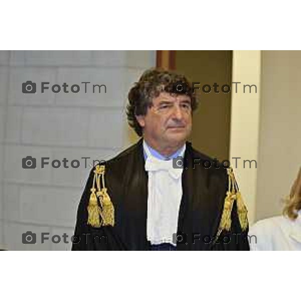 Tiziano Manoni/LaPresse 05-12- 2025 Italia Cronaca Bergamo Nomina ufficiale in corte d\'assise a Bergamo del nuovo presidente del Tribunale di Bergamo Vito di Vita con il procutaore Romanellii