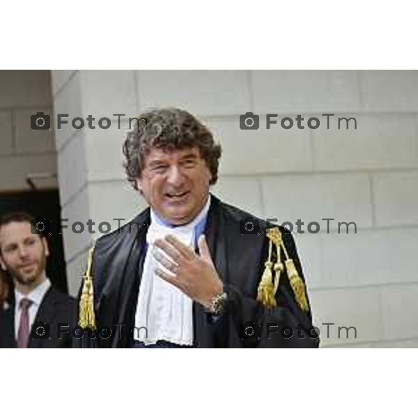 Tiziano Manoni/LaPresse 05-12- 2025 Italia Cronaca Bergamo Nomina ufficiale in corte d\'assise a Bergamo del nuovo presidente del Tribunale di Bergamo Vito di Vita con il procutaore Romanellii