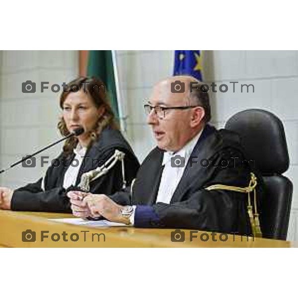Tiziano Manoni/LaPresse 05-12- 2025 Italia Cronaca Bergamo Nomina ufficiale in corte d\'assise a Bergamo del nuovo presidente del Tribunale di Bergamo Vito di Vita con il procutaore Romanellii