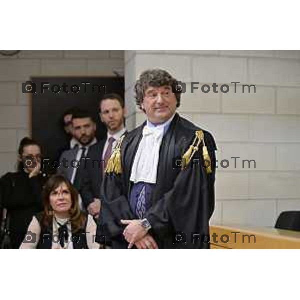 Tiziano Manoni/LaPresse 05-12- 2025 Italia Cronaca Bergamo Nomina ufficiale in corte d\'assise a Bergamo del nuovo presidente del Tribunale di Bergamo Vito di Vita con il procutaore Romanellii