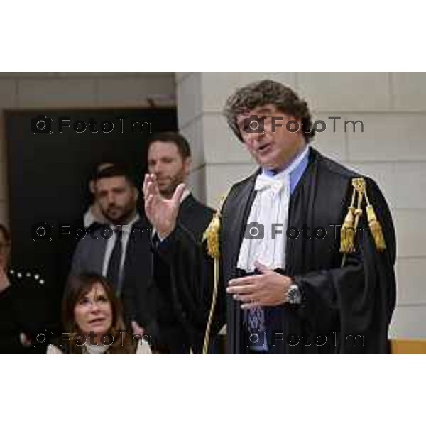 Tiziano Manoni/LaPresse 05-12- 2025 Italia Cronaca Bergamo Nomina ufficiale in corte d\'assise a Bergamo del nuovo presidente del Tribunale di Bergamo Vito di Vita con il procutaore Romanellii