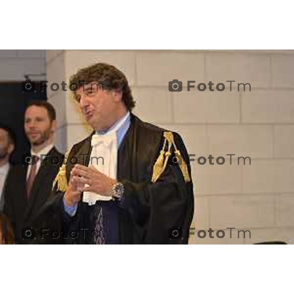 Tiziano Manoni/LaPresse 05-12- 2025 Italia Cronaca Bergamo Nomina ufficiale in corte d\'assise a Bergamo del nuovo presidente del Tribunale di Bergamo Vito di Vita con il procutaore Romanellii