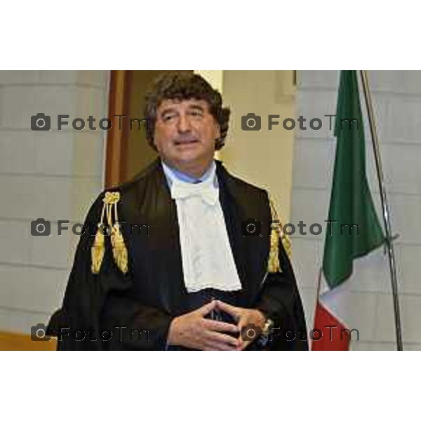 Tiziano Manoni/LaPresse 05-12- 2025 Italia Cronaca Bergamo Nomina ufficiale in corte d\'assise a Bergamo del nuovo presidente del Tribunale di Bergamo Vito di Vita con il procutaore Romanellii
