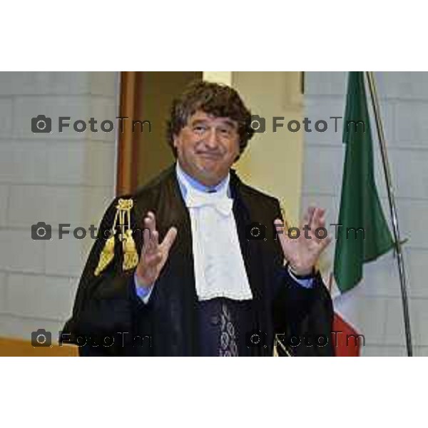 Tiziano Manoni/LaPresse 05-12- 2025 Italia Cronaca Bergamo Nomina ufficiale in corte d\'assise a Bergamo del nuovo presidente del Tribunale di Bergamo Vito di Vita con il procutaore Romanellii