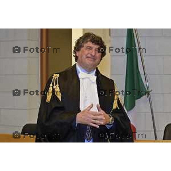 Tiziano Manoni/LaPresse 05-12- 2025 Italia Cronaca Bergamo Nomina ufficiale in corte d\'assise a Bergamo del nuovo presidente del Tribunale di Bergamo Vito di Vita con il procutaore Romanellii