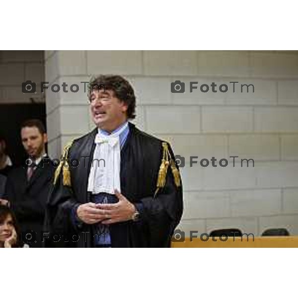 Tiziano Manoni/LaPresse 05-12- 2025 Italia Cronaca Bergamo Nomina ufficiale in corte d\'assise a Bergamo del nuovo presidente del Tribunale di Bergamo Vito di Vita con il procutaore Romanellii