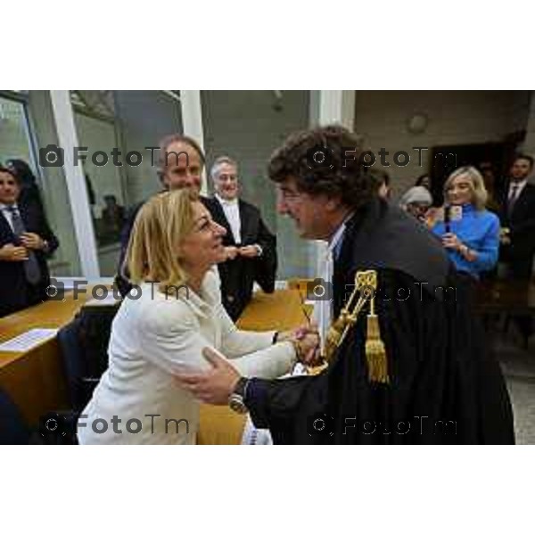 Tiziano Manoni/LaPresse 05-12- 2025 Italia Cronaca Bergamo Nomina ufficiale in corte d\'assise a Bergamo del nuovo presidente del Tribunale di Bergamo Vito di Vita con il procutaore Romanellii Corte d’appello di Brescia: Giovanna Di Rosa è la nuova presidente