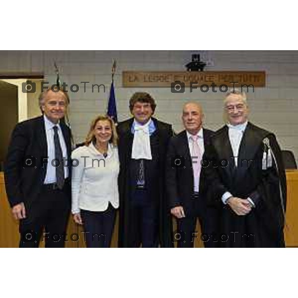 Tiziano Manoni/LaPresse 05-12- 2025 Italia Cronaca Bergamo Nomina ufficiale in corte d\'assise a Bergamo del nuovo presidente del Tribunale di Bergamo Vito di Vita con il procutaore Romanellii