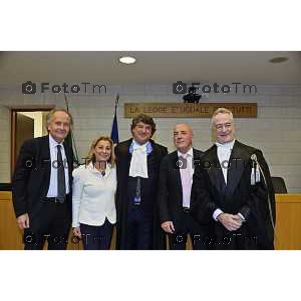 Tiziano Manoni/LaPresse 05-12- 2025 Italia Cronaca Bergamo Nomina ufficiale in corte d\'assise a Bergamo del nuovo presidente del Tribunale di Bergamo Vito di Vita con il procutaore Romanellii