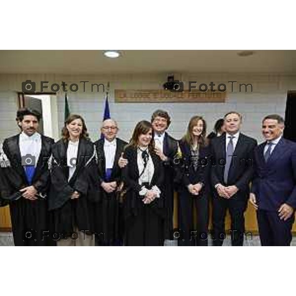 Tiziano Manoni/LaPresse 05-12- 2025 Italia Cronaca Bergamo Nomina ufficiale in corte d\'assise a Bergamo del nuovo presidente del Tribunale di Bergamo Vito di Vita con il procutaore Romanellii