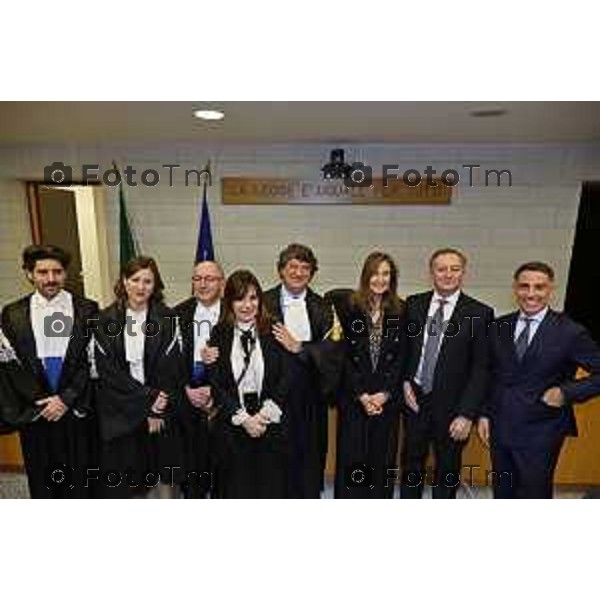 Tiziano Manoni/LaPresse 05-12- 2025 Italia Cronaca Bergamo Nomina ufficiale in corte d\'assise a Bergamo del nuovo presidente del Tribunale di Bergamo Vito di Vita con il procutaore Romanellii