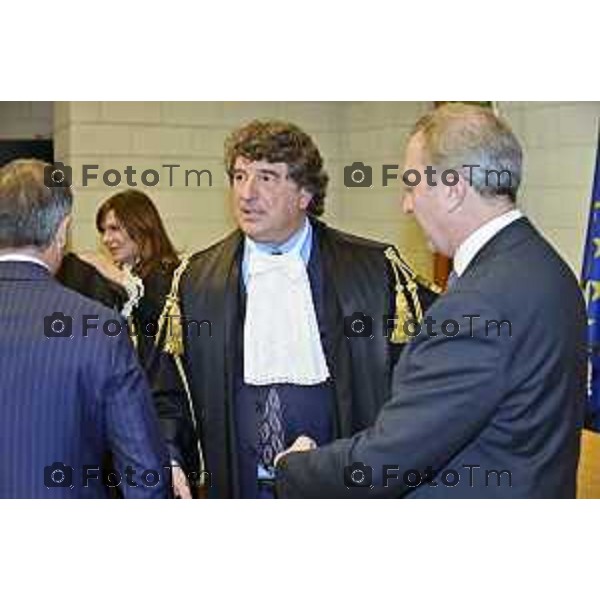 Tiziano Manoni/LaPresse 05-12- 2025 Italia Cronaca Bergamo Nomina ufficiale in corte d\'assise a Bergamo del nuovo presidente del Tribunale di Bergamo Vito di Vita con il procutaore Romanellii