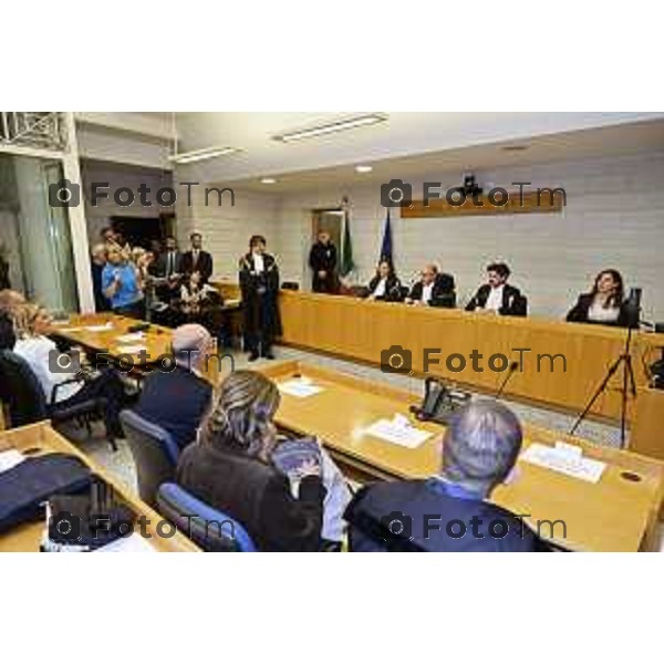 Tiziano Manoni/LaPresse 05-12- 2025 Italia Cronaca Bergamo Nomina ufficiale in corte d\'assise a Bergamo del nuovo presidente del Tribunale di Bergamo Vito di Vita con il procutaore Romanellii