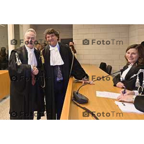 Tiziano Manoni/LaPresse 05-12- 2025 Italia Cronaca Bergamo Nomina ufficiale in corte d\'assise a Bergamo del nuovo presidente del Tribunale di Bergamo Vito di Vita con il procutaore Romanellii