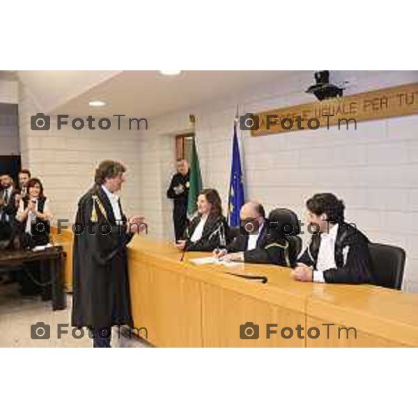 Tiziano Manoni/LaPresse 05-12- 2025 Italia Cronaca Bergamo Nomina ufficiale in corte d\'assise a Bergamo del nuovo presidente del Tribunale di Bergamo Vito di Vita con il procutaore Romanellii